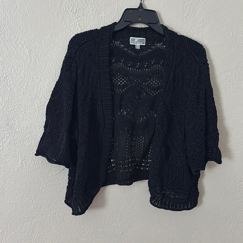 Women’s Plus Size JM Collection Knit Open Cardigan, Black